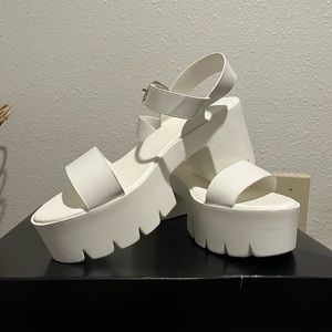 Faux Leather Platform Sandals